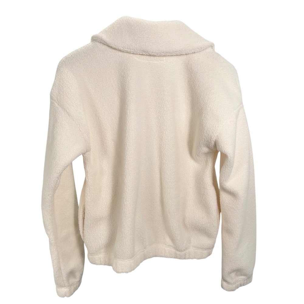 Abercrombie Kids Cream Sherpa Faux Fur Half Zip Fleece Pullover Sweatshirt 15/16 - Picture 2 of 8